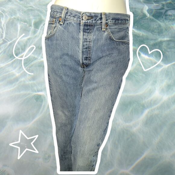 Levi's 501 Button fly 33 x 30 High waist Wedgie - Picture 15 of 16